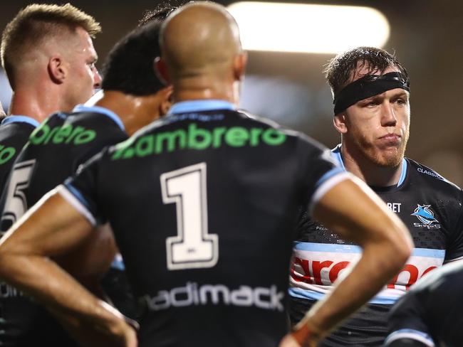Dejected Cronulla Sharks. Picture: NRL Photos