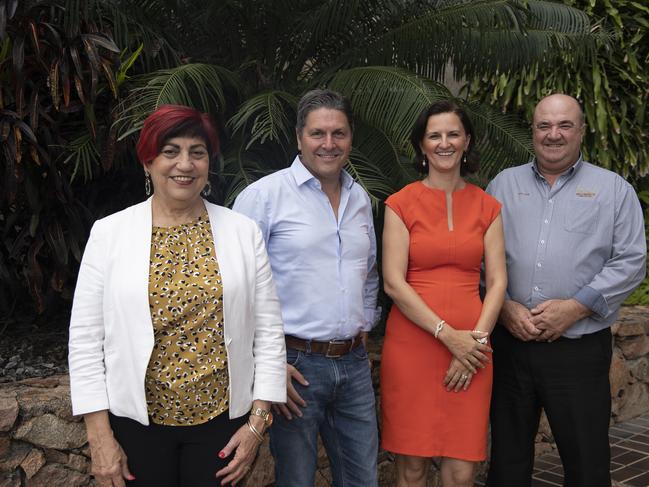 Burdekin Mayor Cr Lyn McLaughlin, Pacific Biotechnologies CEO Sam Bastounas, Townsville Enterprise CEO Claudia Brumme-Smith, Hinchinbrook Mayor Cr Ramon Jayo are excited about the benefits of harnessing macro-algae technology. Picture: Supplied.