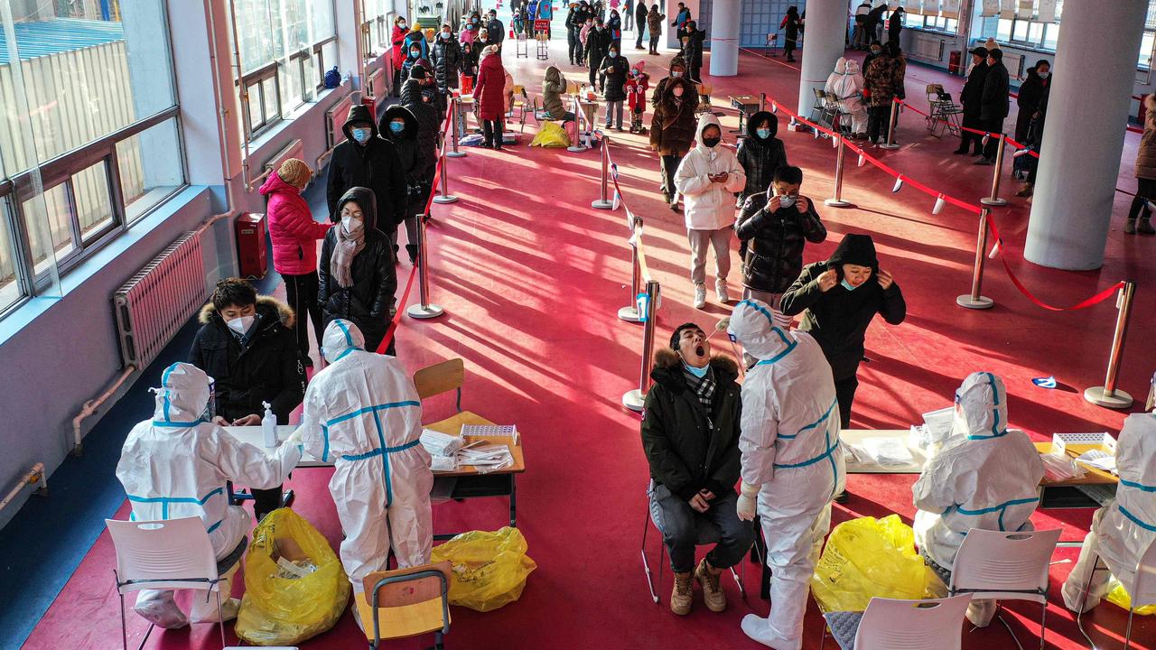 Mass testing has been ordered in northeastern China after new cases emerged with authorities desperate to suppress the cluster. Picture: STR/AFP