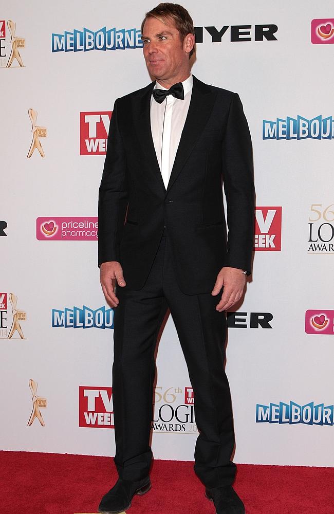 Shane Warne arrives at the 2014 Logie Awards at Crown Palladium 