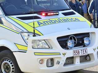 CRASH: Car crashes into barrier on the Warrego Highway. Picture: Bev Lacey