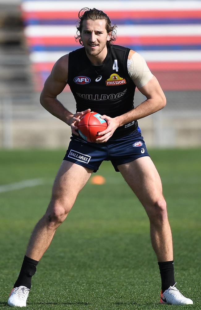 Marcus Bontempelli has been in ominous form and the Crows are wary of him on Sunday. Picture: Julian Smith (AAP).