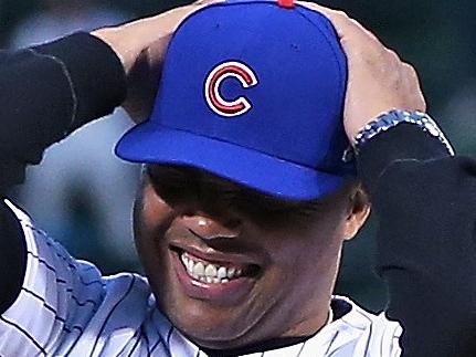 CHICAGO, IL - SEPTEMBER 16: Former NBA star Charles Barkley reacts after throwing a ceremonial first pitch before a game between the Chicago Cubs and the Cincinnati Reds at Wrigley Field on September 16, 2014 in Chicago, Illinois. Jonathan Daniel/Getty Images/AFP == FOR NEWSPAPERS, INTERNET, TELCOS & TELEVISION USE ONLY ==