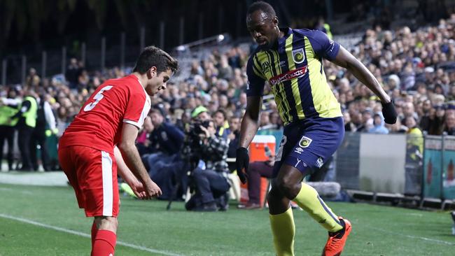 Usain Bolt’s football conversion has hit a slight stumbling block.