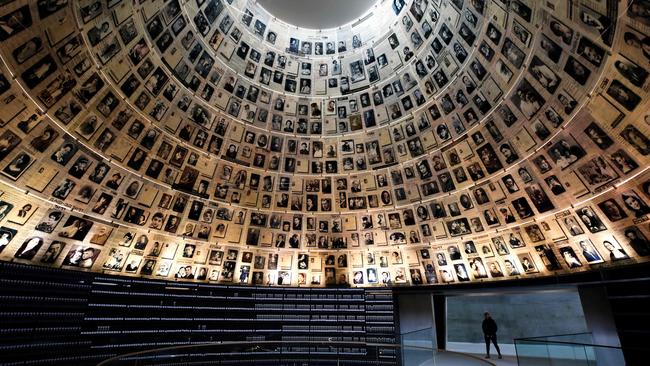 The Hall of Names, bearing names and pictures of Jewish Holocaust victims, at the Yad Vashem Holocaust memorial museum in Jerusalem. Picture: Menahem Kahana / AFP