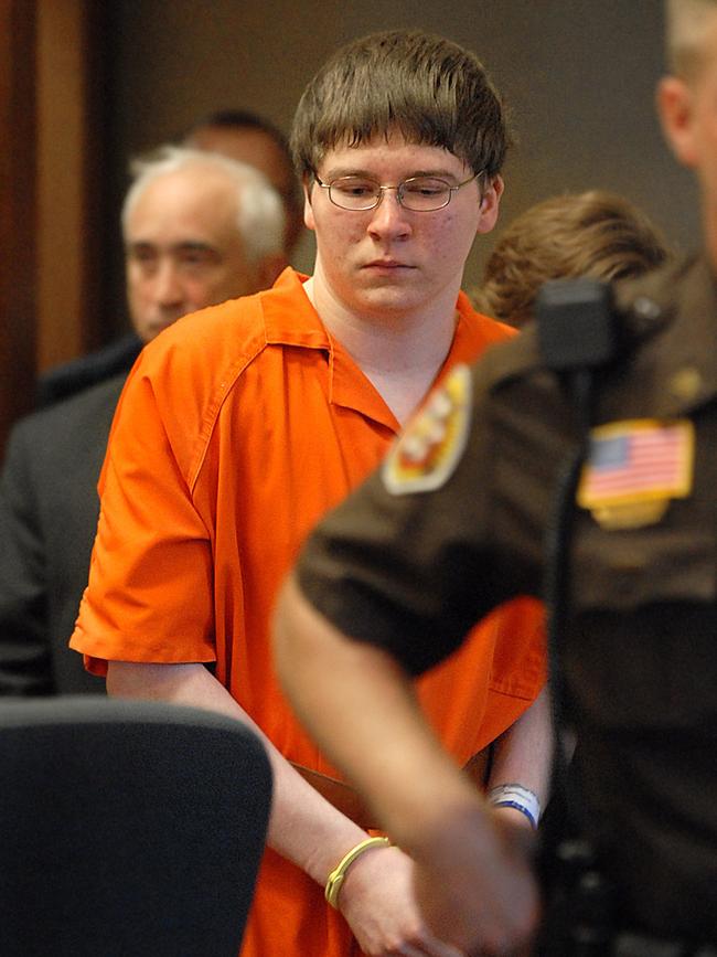 Brendan Dassey is escorted into court for his sentencing in 2007. Picture: AP