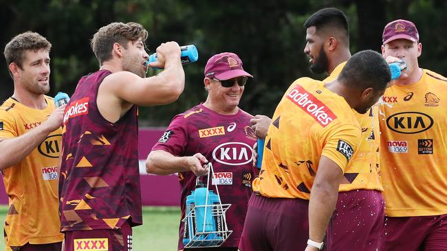 Coach Kevin Walters during Broncos training at Red Hill. Photo: Liam Kidston.