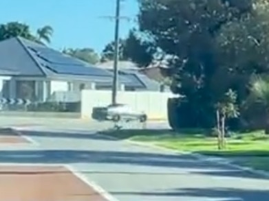 The silver Holden ute was seen veering around the corner. Picture: @luke.dewar/Instagram