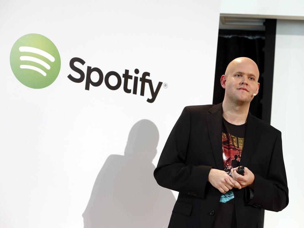 Spotify founder and chief executive Daniel Eck announces free music streaming to mobile phones and tablets. Picture: Jason DeCrow/Spotify