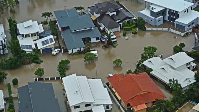 An aerial view of Annandale in Townsville where a large monsoonal trough caused widespread flooding. Picture: Zak Simmonds 