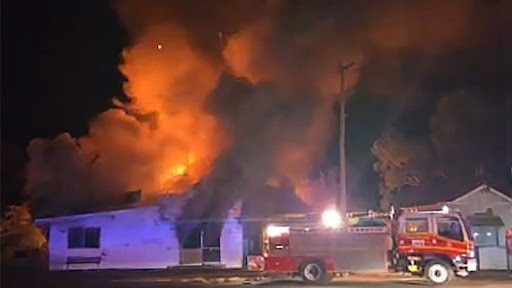 A fire broke out in Blackbutt on Friday evening. Picture: Facebook