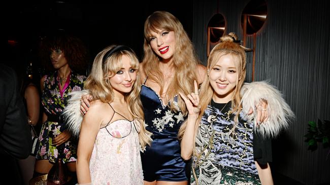 Sabrina Carpenter, Taylor Swift and Rosa, the former who will support her on the tour. Picture: Getty Images for Republic Records