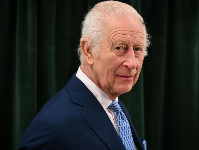 King Charles III reacts as he visits the Coronation Food Project hub, located at the Deptford Trading Estate, in southeastern London. Picture: AFP