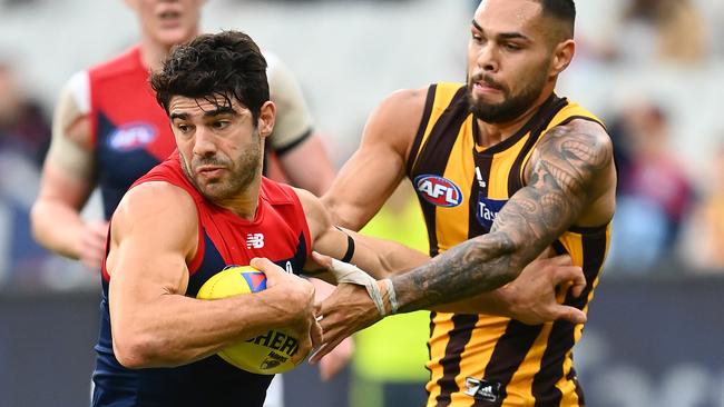 Like Martin, Petracca has the ability to dismiss opponents as tackling threats. Picture: Quinn Rooney/Getty Images