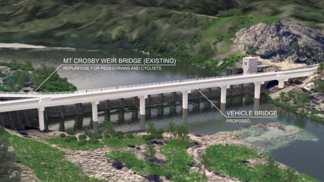 Artist's impression of the replacement Mt Crosby Weir Bridge. Work is due to start soon and be completed before the end of 2023.