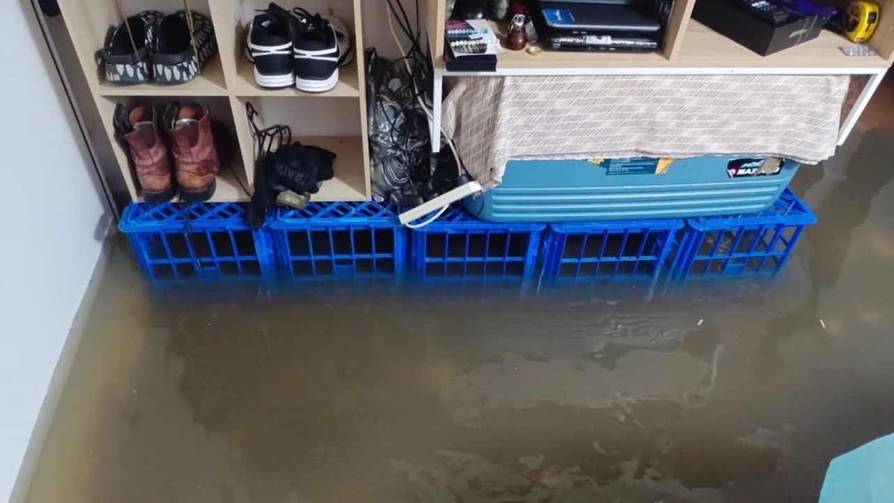 There was ankle-deep water in his Mysterton home. Pictures: Supplied