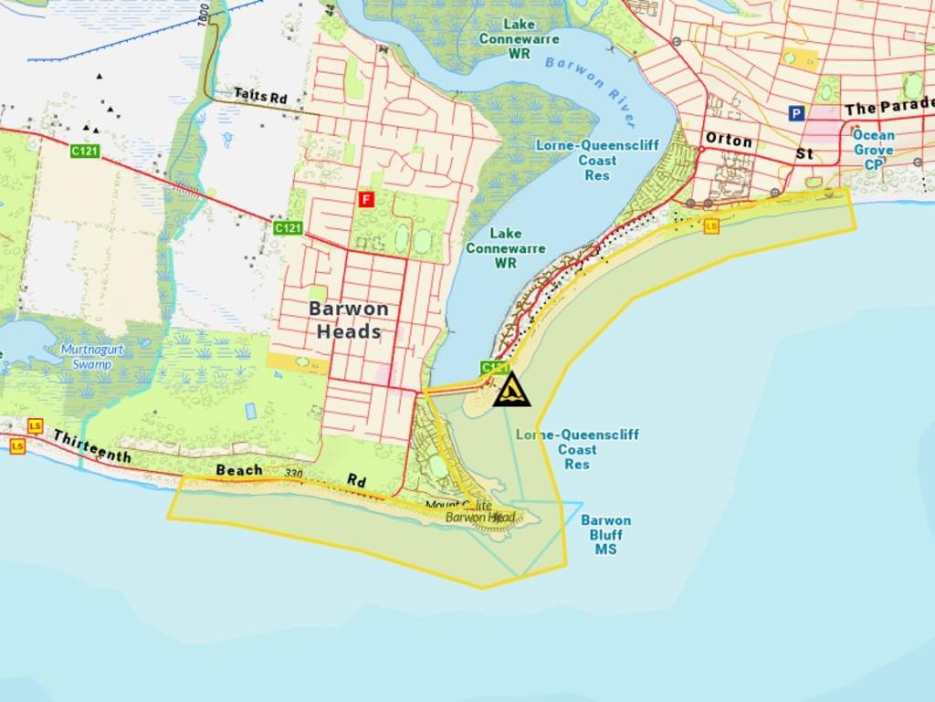 Authorities are urging people to stay away beaches nearby the carcass due to increased shark activity. Picture: Vic Emergency