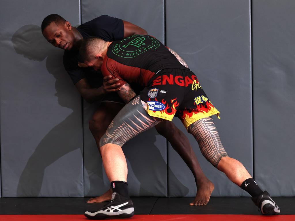 Adesanya and Pedro deep in preparation. Picture: Phil Walter/Zuffa LLC)