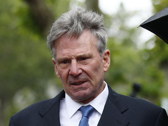 MELBOURNE, AUSTRALIA - NewsWire Photos November 12, 2021:  Sam Newman arrives for the state funeral to celebrate the life of Bert Newton at St Patrick's Cathedral in East Melbourne, Victoria. Picture: NCA NewsWire / Daniel Pockett