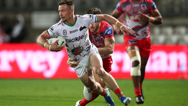 Run, rabbit, run. Rabbitohs hooker Damien Cook’s run metres have plummeted under coach Wayne Bennett Picture: Getty Images