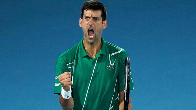 Novak Djokovic roars on his way to an eighth Australian Open title.