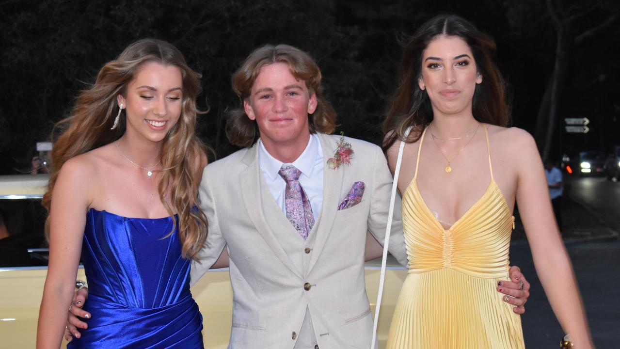 Ava Sawyer, Fynn Thompson and Amelie Sadlier at the Year 11 Good Shepherd formal, 2022.