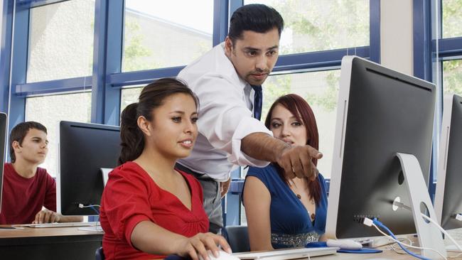 A teacher talks to students. Picture: Thinkstock