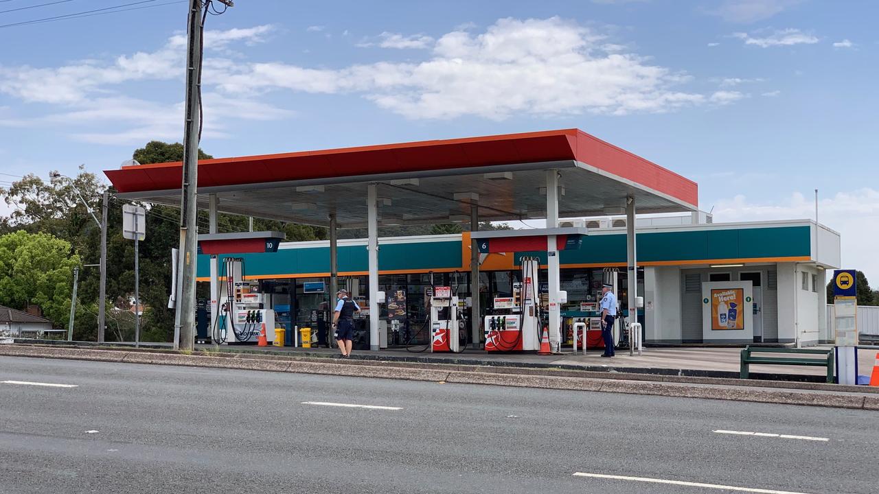 Police were called to the service station just before 1pm on Sunday. Picture: Peter Lorimer
