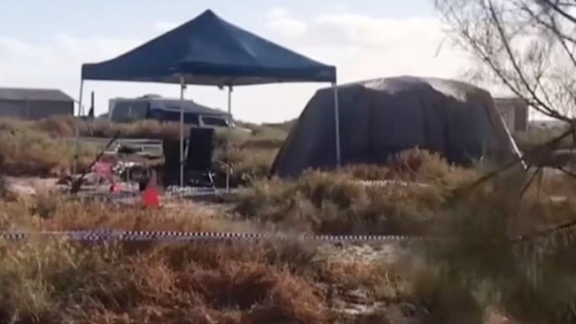 Police search the area where Cleo Smith was last seen at the Blowholes campsite, 70km north of Carnarvon, Western Australia.