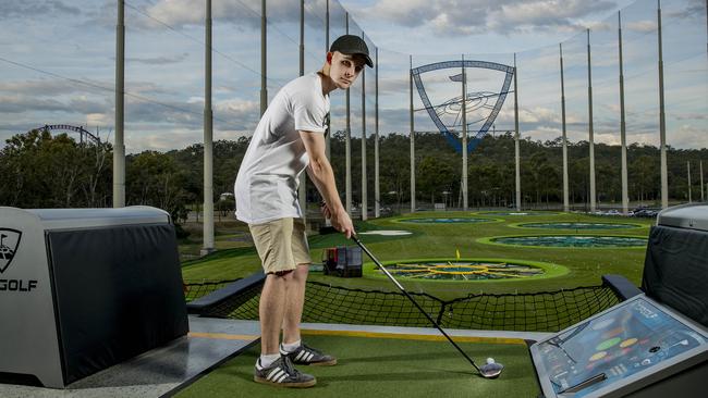 Tyson Bardsley at Top Golf. Picture: Jerad Williams