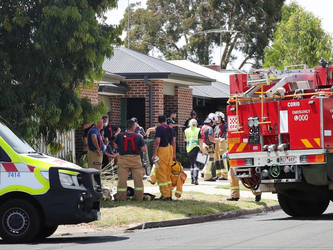 Unit  fire at 20 Ulladulla St in Norlane.Picture: Mark Wilson