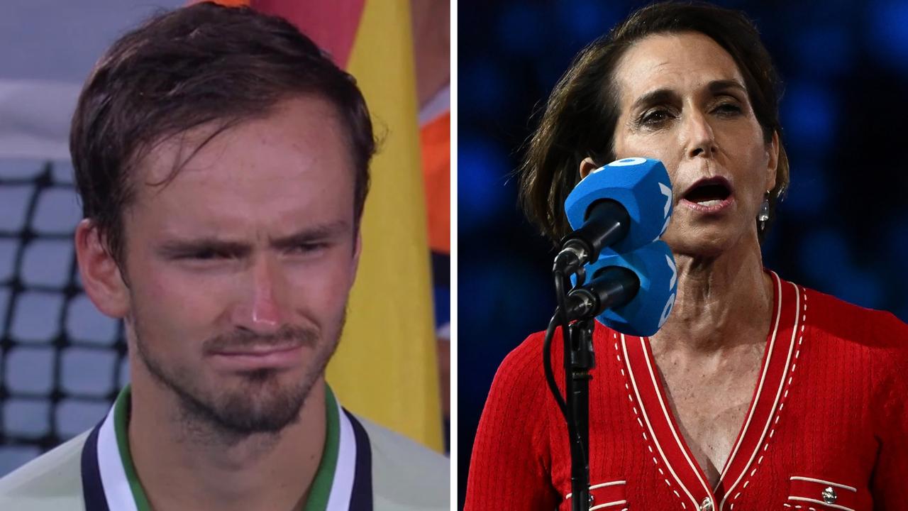 Daniil Medvedev didn't enjoy Jayne Hrdlicka's post-match speech.