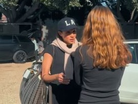 Meghan Markle is seen dropping off bags at the Altadena Teen Girls Fire Recovery centre. Picture: Instagram