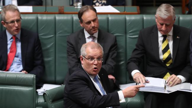 Scott Morrison in Question Time on Tuesday. Picture: Kym Smith.