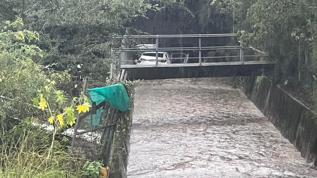 An abandoned car in the canal. Picture: David Meddows