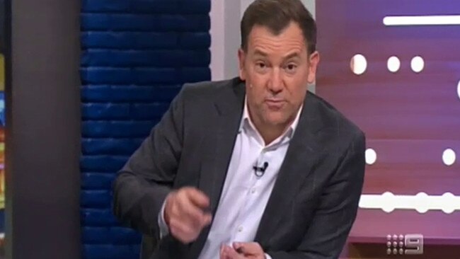 Anthony Lehmann signing off on what was to be the last Footy Show episode. Picture: Channel 9