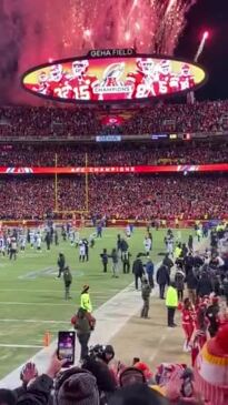 Kansas City fans erupt in Arrowhead Stadium as Chiefs progress to