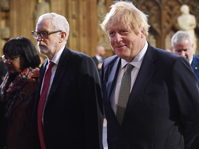 Britain’s Prime Minister Boris Johnson (right) and opposition leader Jeremy Corbyn. Picture: Jessica Taylor