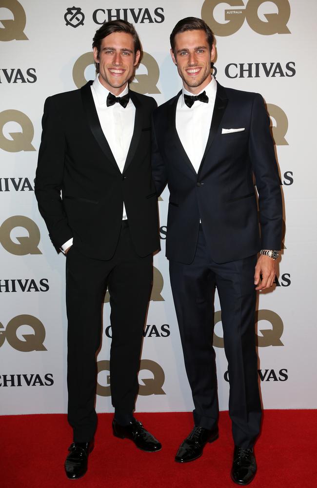 Zac Stenmark and Jordan Stenmark at the GQ Men of the Year Awards held at the Ivy Ballroom in Sydney. Picture: Christian Gilles