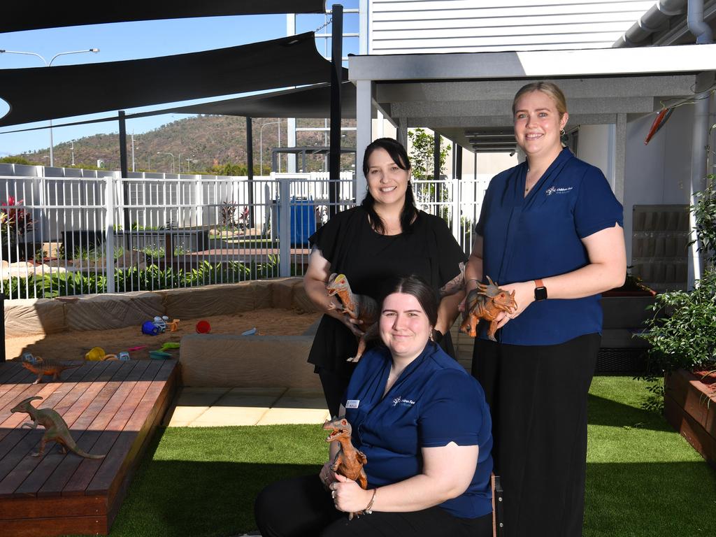 Assistant director Rhi Haupt (front) with area manager Kelly Jackson and centre director Maddie Hastie at the newly opened Children First Fairfield. Picture: Evan Morgan