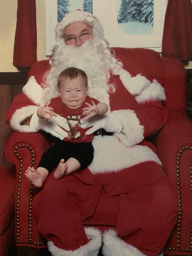 Sasha Demicoli: This is my poor baby’s first Santa photo! She did not like him one bit.