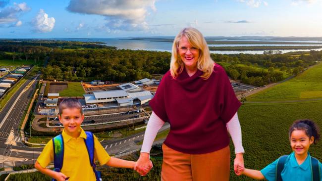 Scenic Shores State School founding principal Sue Hendriks will greet parents and new students on Monday. Pictures: Scenic Shores SS