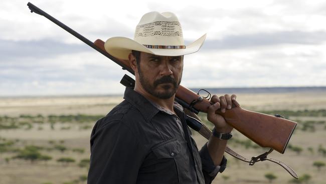 Triumphant return ... Aaron Pedersen’s stoic indigenous cop from Mystery Road stumbles onto another tough case in Goldstone. (Supplied)