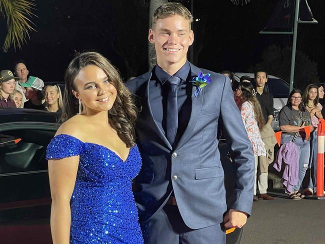 Students on the red carpet of the 2023 Xavier College School Formal at the Hervey Bay Boat Club