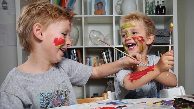 Tierney O'Sullivan encourages her boys with traditional activities and pushes their artistic side. Picture: Toby Zerna