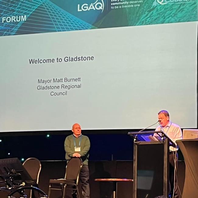 Mayor of Gladstone Matt Burnett speaking at the LGAQ Coastal Leaders Forum on Thursday the 11th of August. Picture: Supplied.