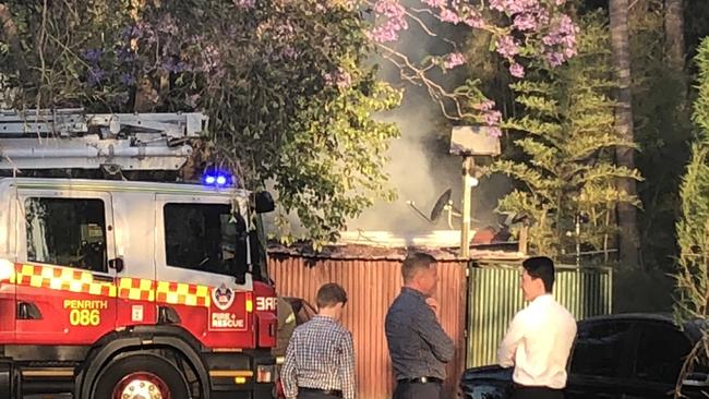 Diners at Thai Square in Emu Plains stand outside the restaurant during a fire in November, 2019. Picture: Kelly Robinson