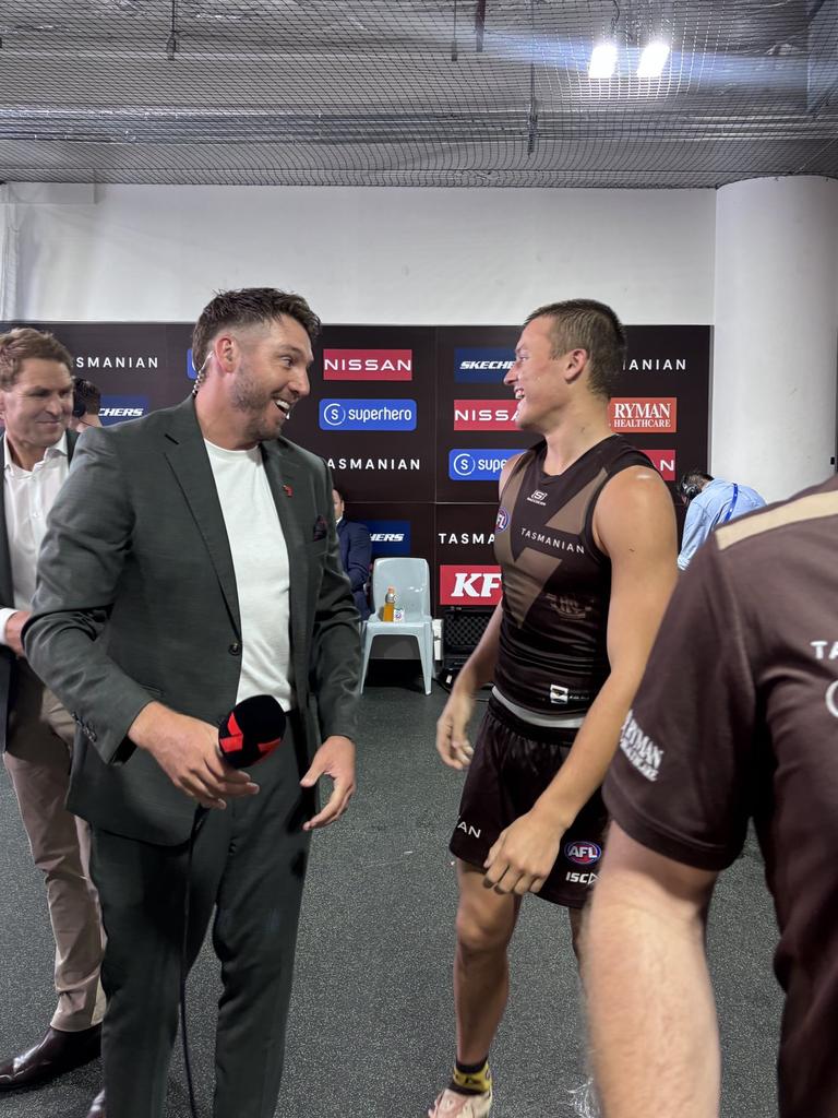 Dale Thomas and Jack Ginnivan at the SCG. Photo: Hawthorn, X.