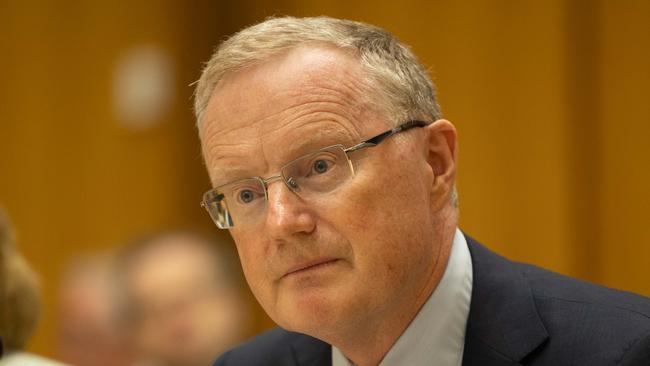 Reserve Bank governor Philip Lowe fronts a Senate estimates committee in Canberra on Wednesday. Picture: NCA NewsWire / Gary Ramage