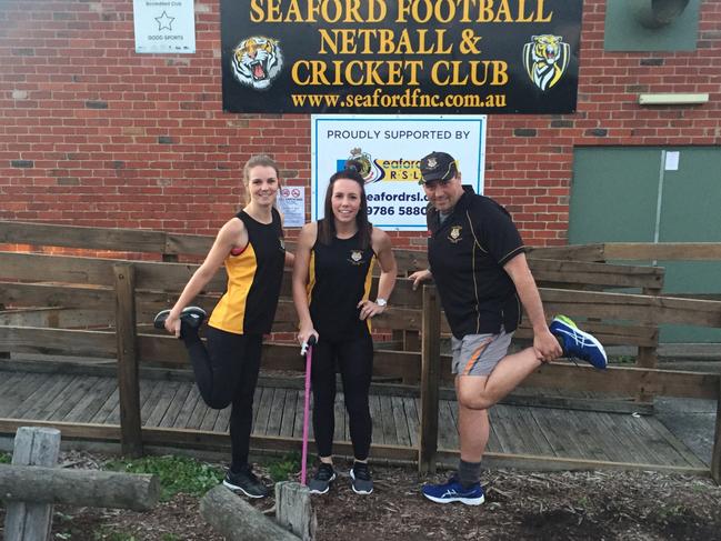 Laura Cowled (middle) with Matilda Hemming and Dale O'Neil.